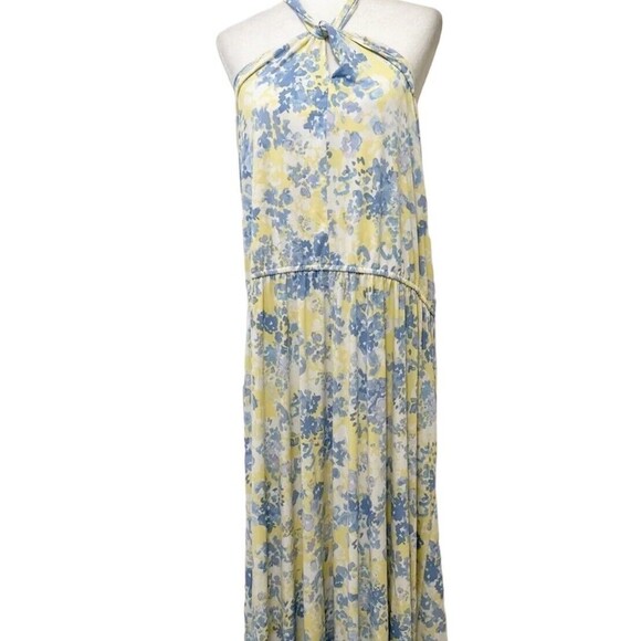 J Jason Wu Regular Halter Maxi Dress Soft Yellow XL Women Spring Summer - Picture 2 of 9